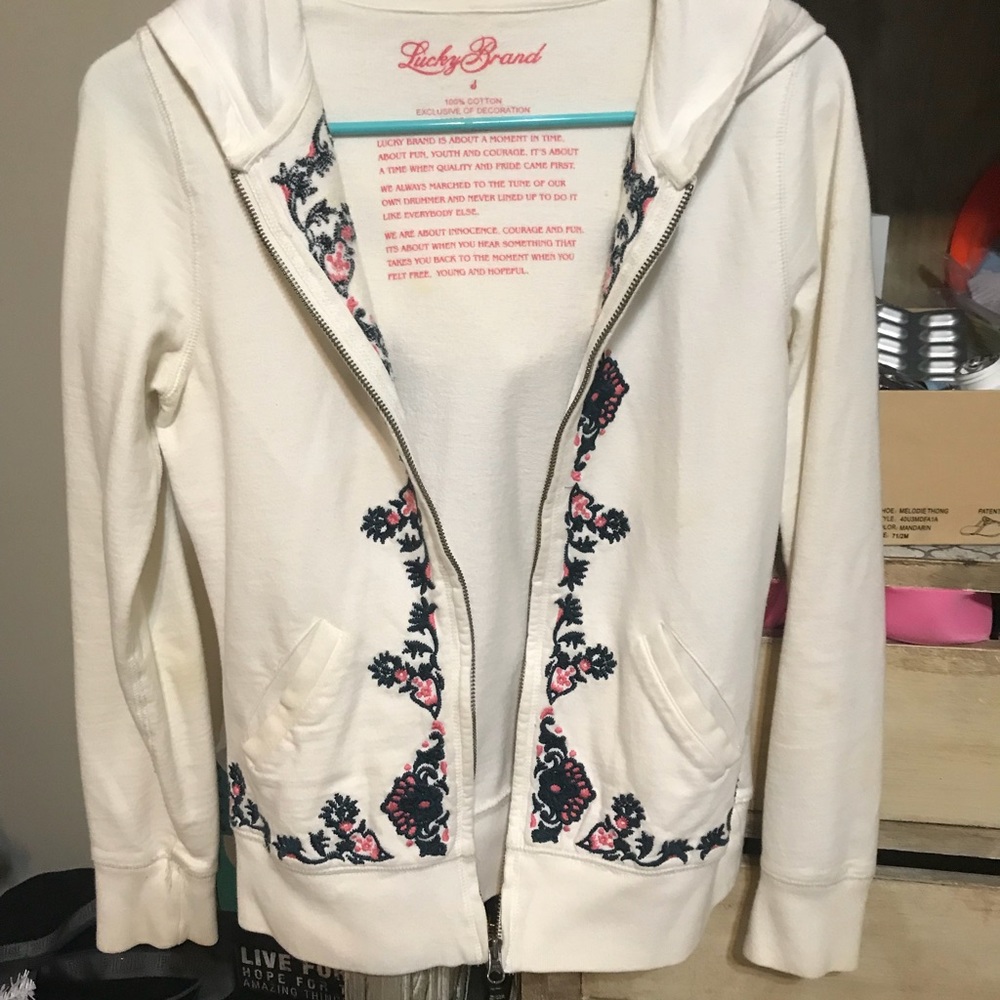 Lucky brand flower design hoodie-jacket